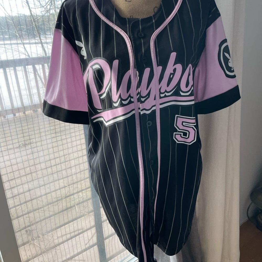 PLAYBOY Kids Black and Pink Striped Jersey - Picture 9 of 10